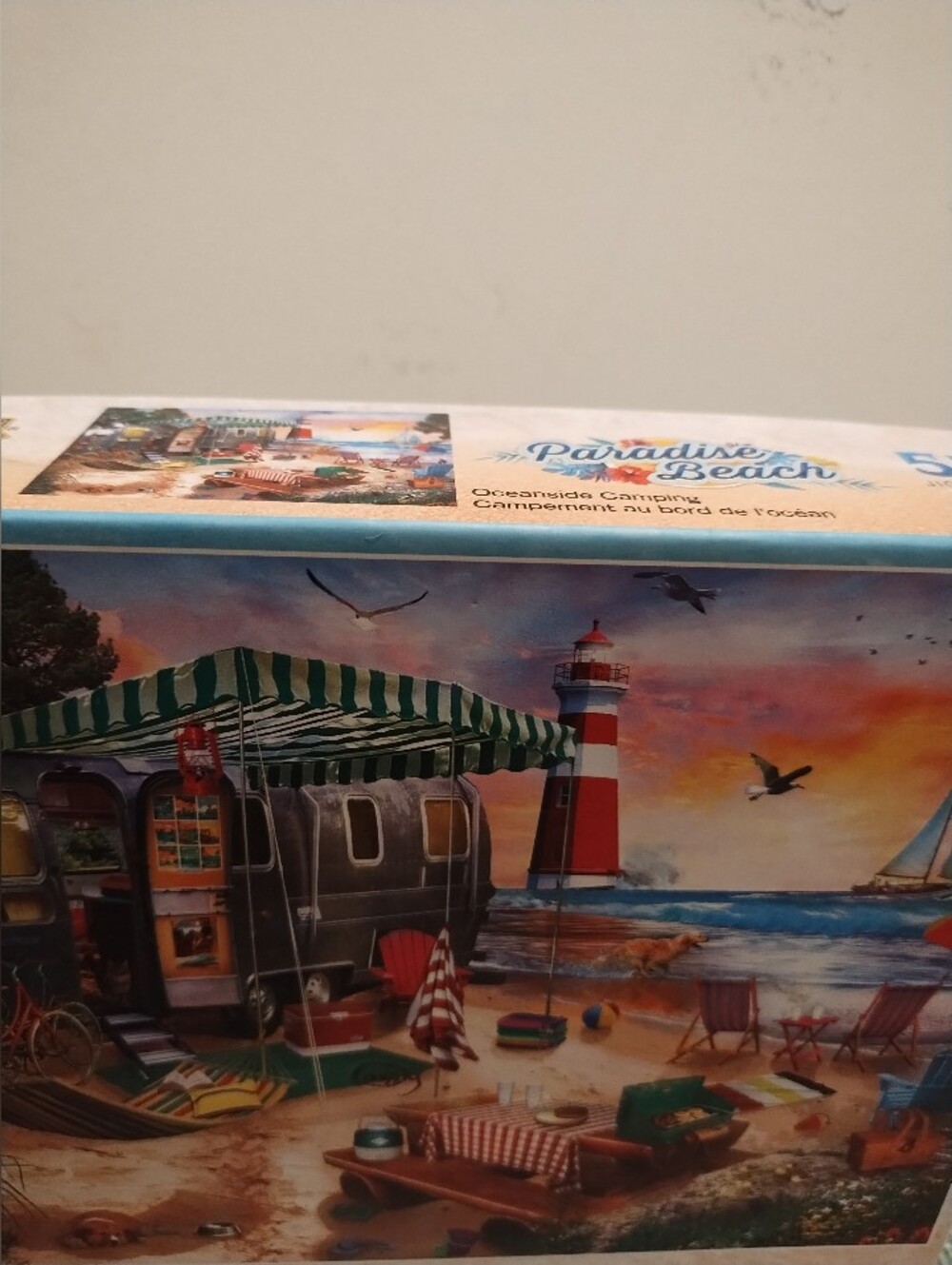 Paradise Beach Seaside Puzzle with Lighthouse Art